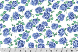 Cottage Rose Lane Yorkshire Quilting Cuddle Blue Bonnet || Cottage Rose Lane Blue Bonnet Collection || Shannon Fabrics Quilting Cuddle