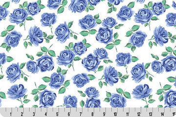 Cottage Rose Lane Yorkshire Quilting Cuddle Blue Bonnet || Cottage Rose Lane Blue Bonnet Collection || Shannon Fabrics Quilting Cuddle