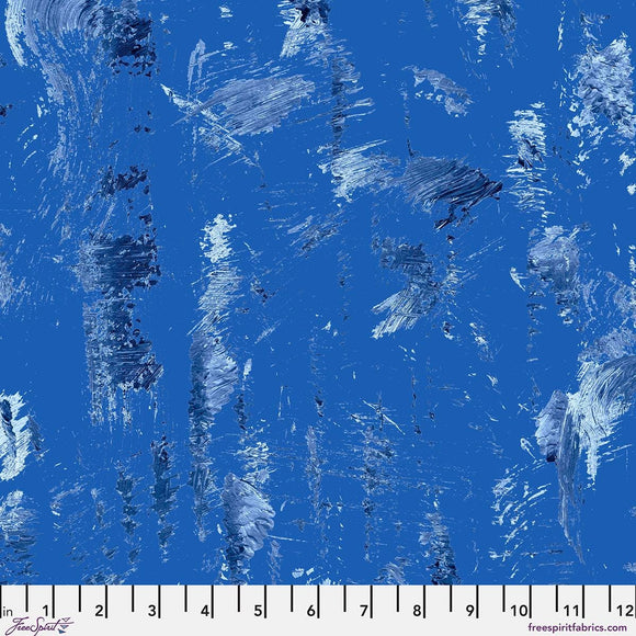 Brushstrokes - True Blue | Hue by Giucy Giuce FreeSpirit | Quilting Cotton 44" Wide Premium Fabric