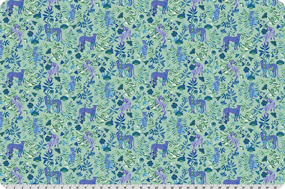 Wanderlust Big Cats Quilting Cuddle Blue || Wanderlust Blue Collection || Shannon Fabrics Quilting Cuddle