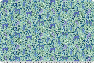 Wanderlust Big Cats Quilting Cuddle Blue || Wanderlust Blue Collection || Shannon Fabrics Quilting Cuddle