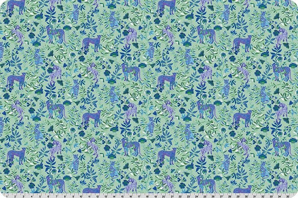 Wanderlust Big Cats Quilting Cuddle Blue || Wanderlust Blue Collection || Shannon Fabrics Quilting Cuddle