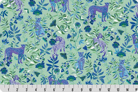 Wanderlust Big Cats Quilting Cuddle Blue || Wanderlust Blue Collection || Shannon Fabrics Quilting Cuddle