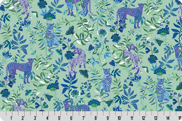 Wanderlust Big Cats Quilting Cuddle Blue || Wanderlust Blue Collection || Shannon Fabrics Quilting Cuddle