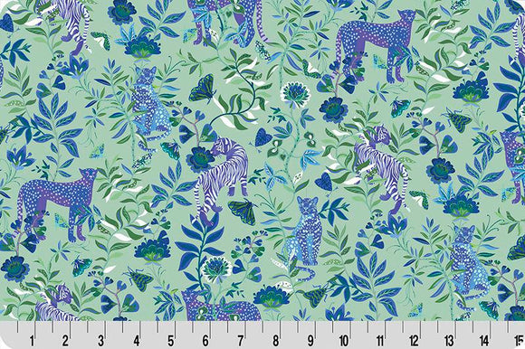 Wanderlust Big Cats Quilting Cuddle Blue || Wanderlust Blue Collection || Shannon Fabrics Quilting Cuddle