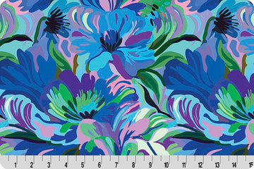 Wanderlust Florals Quilting Cuddle Blue || Wanderlust Blue Collection || Shannon Fabrics Quilting Cuddle