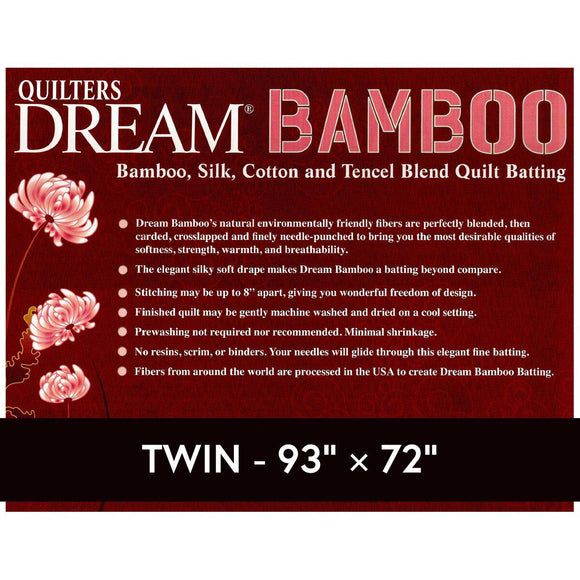 Quilter’s Dream BAMBOO Batting – Twin Size (93" x 72")