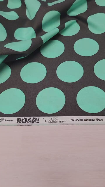 Tula Pink ROAR! || Dinosaur Eggs - Storm (2 1/4" wide "Eggs") || Quilting Cotton