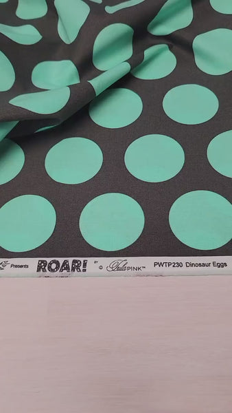 Tula Pink ROAR! || Dinosaur Eggs - Storm (2 1/4" wide "Eggs") || Quilting Cotton