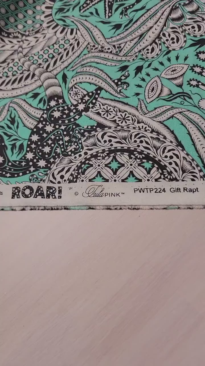 Tula Pink ROAR! || Gift Rapt - Mint || Quilting Cotton