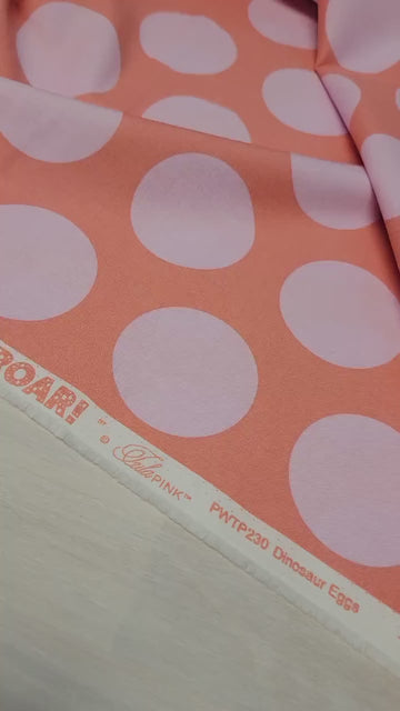 Tula Pink ROAR! || Dinosaur Eggs - Blush (2 1/4" wide "Eggs") || Quilting Cotton