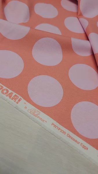 Tula Pink ROAR! || Dinosaur Eggs - Blush (2 1/4" wide "Eggs") || Quilting Cotton