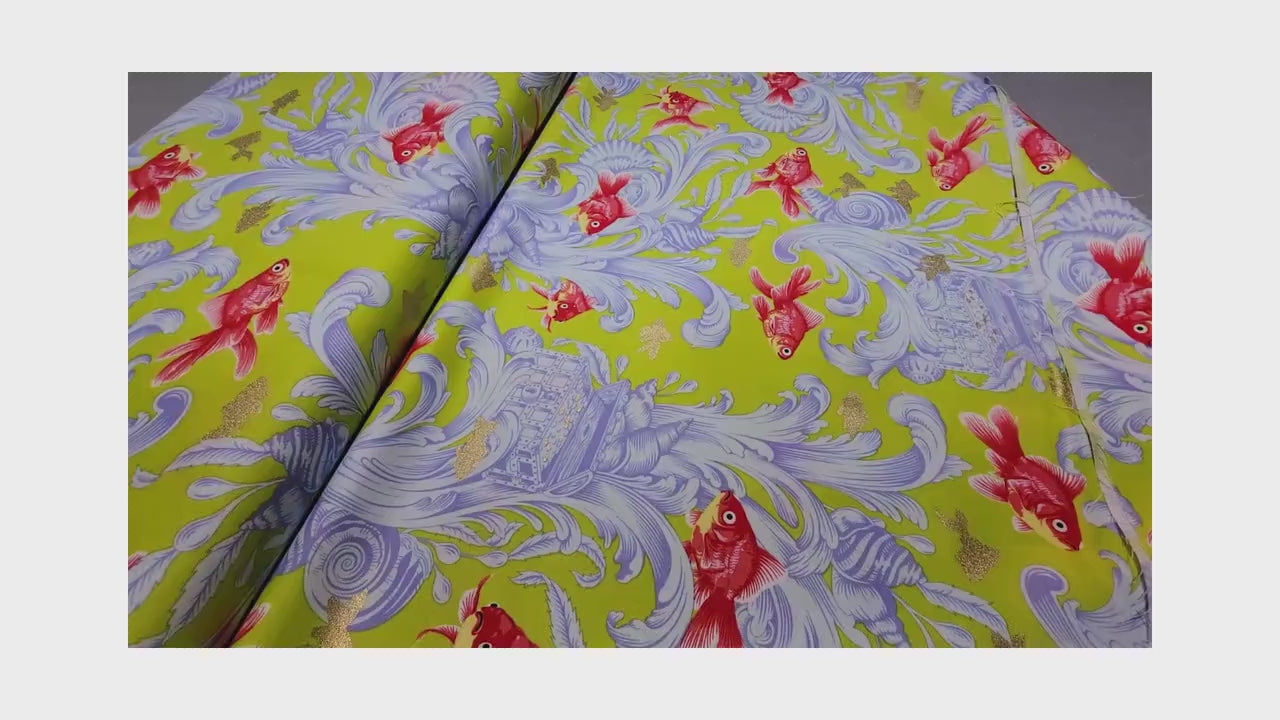 Tula Pink - Treading Water - Clover - Metalics Besties from Free Spirit Fabrics