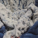 Luxurious Soft Throw Blanket - Gift for Mom, Hubby, baby, special someone - Handmade Shannon Cuddle - Owl Luxe Hide Print - Navy / Jeans
