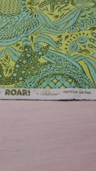 Tula Pink ROAR! || Gift Rapt - Lime || Quilting Cotton