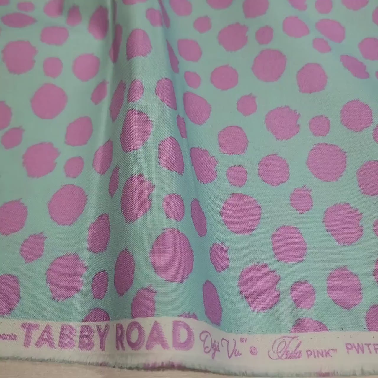 Fur Ball - Technomint || Tula Pink Tabby Road Deja Vu || Free Spirit Fabric