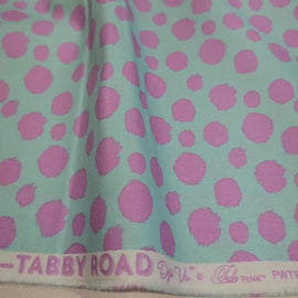 Fur Ball - Technomint || Tula Pink Tabby Road Deja Vu || Free Spirit Fabric