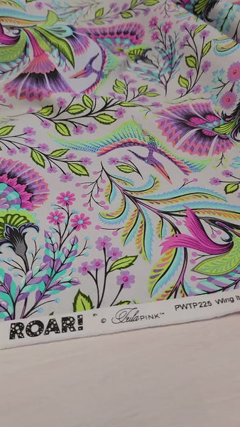 Tula Pink ROAR! || Wing It - Mist || ROAR!  || Quilting Cotton || Pterodactyl