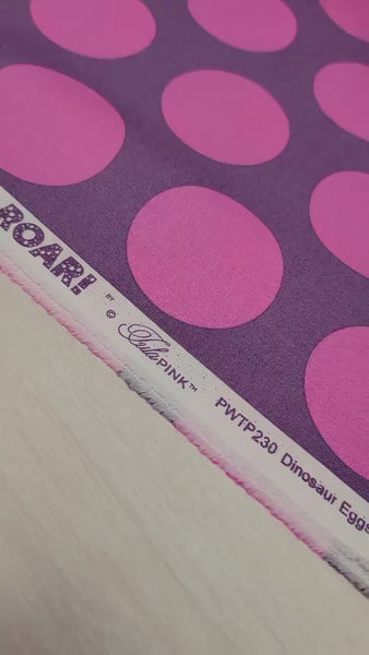 Tula Pink ROAR! || Dinosaur Eggs - Mist (2 1/4" wide "Eggs") || Quilting Cotton