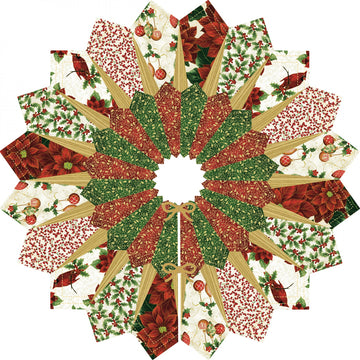 Natural Quilted Fox Dresden Tree Skirt Kit
