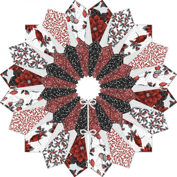 Silver Quilted Fox Dresden Tree Skirt Kit