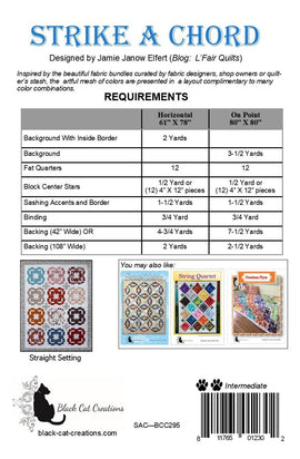 Strike a Chord || Quilt Pattern || Fat Quarter Friendly || On-Point