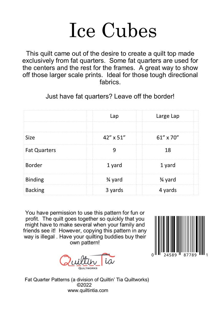 Ice Cubes Quilt Pattern || Fat Quarter Friendly