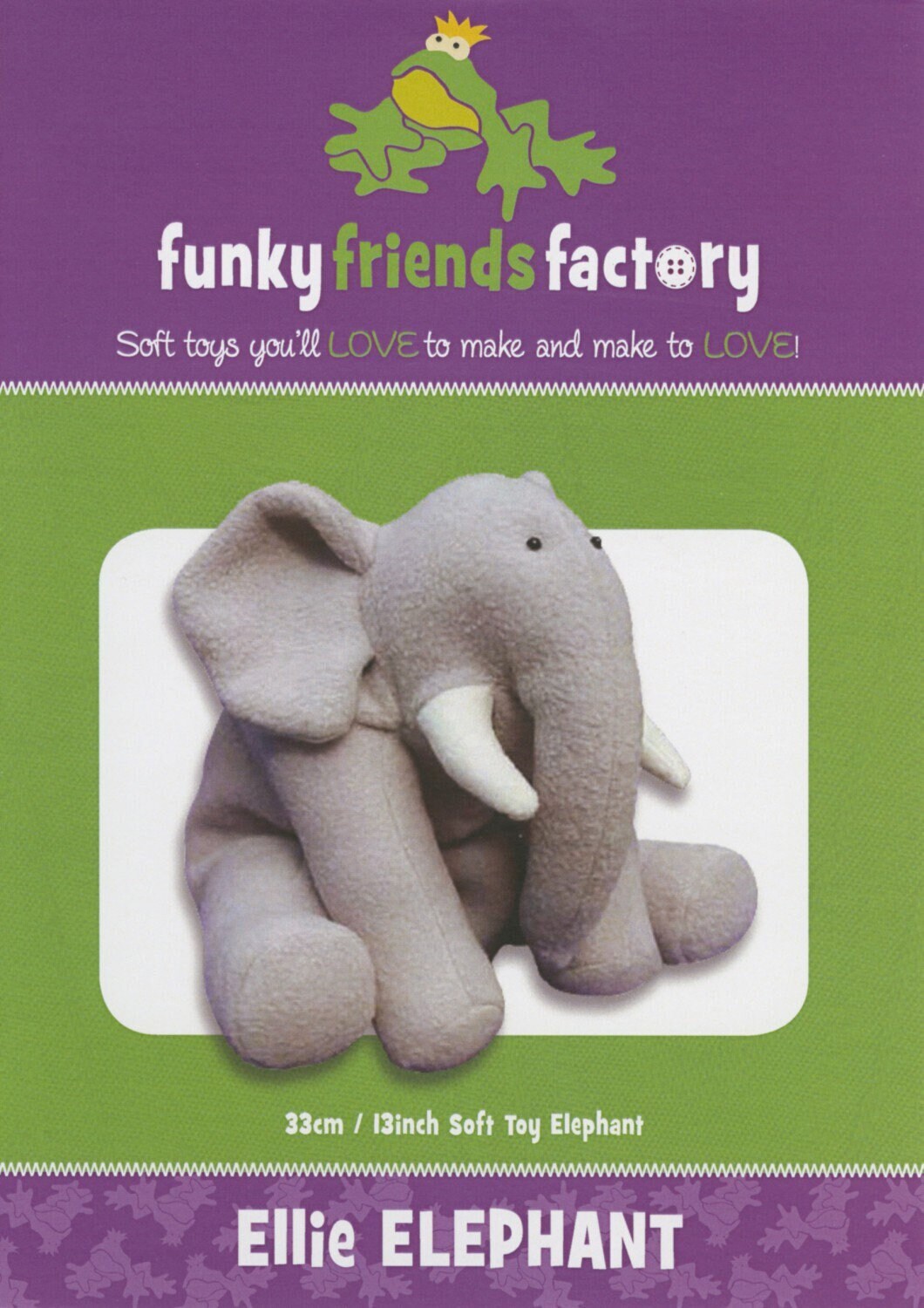 Ellie Elephant - Funky Friends Stuffed Animal Pattern