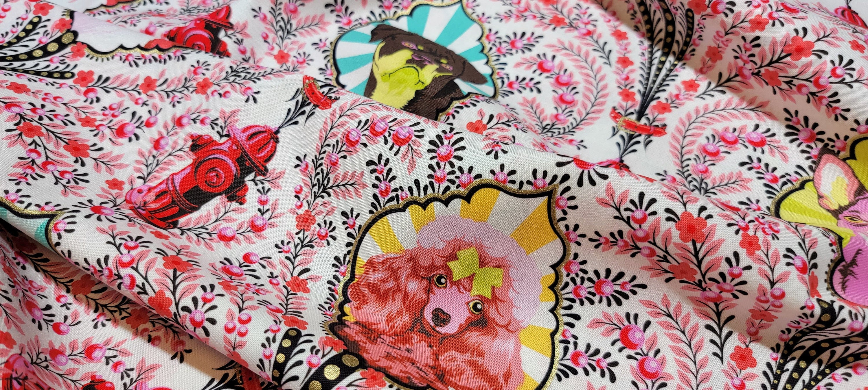 Tula Pink - Puppy Dog Eyes - Blossom - Besties from Free Spirit Fabrics